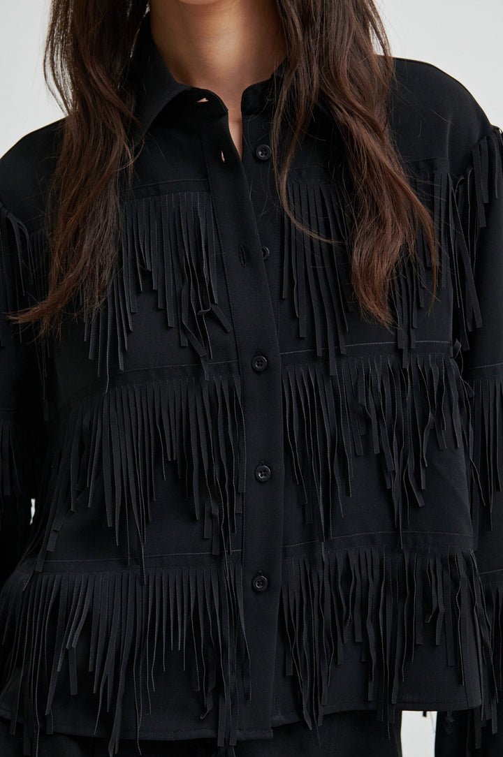 Dancing Cropped Shirt Black | Skjorter og bluser | Smuk - Dameklær på nett