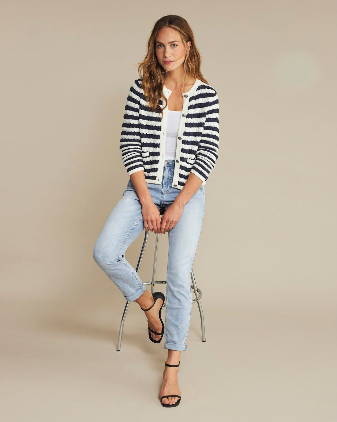 Danelle Stripe Ecru Navy | Genser | Smuk - Dameklær på nett
