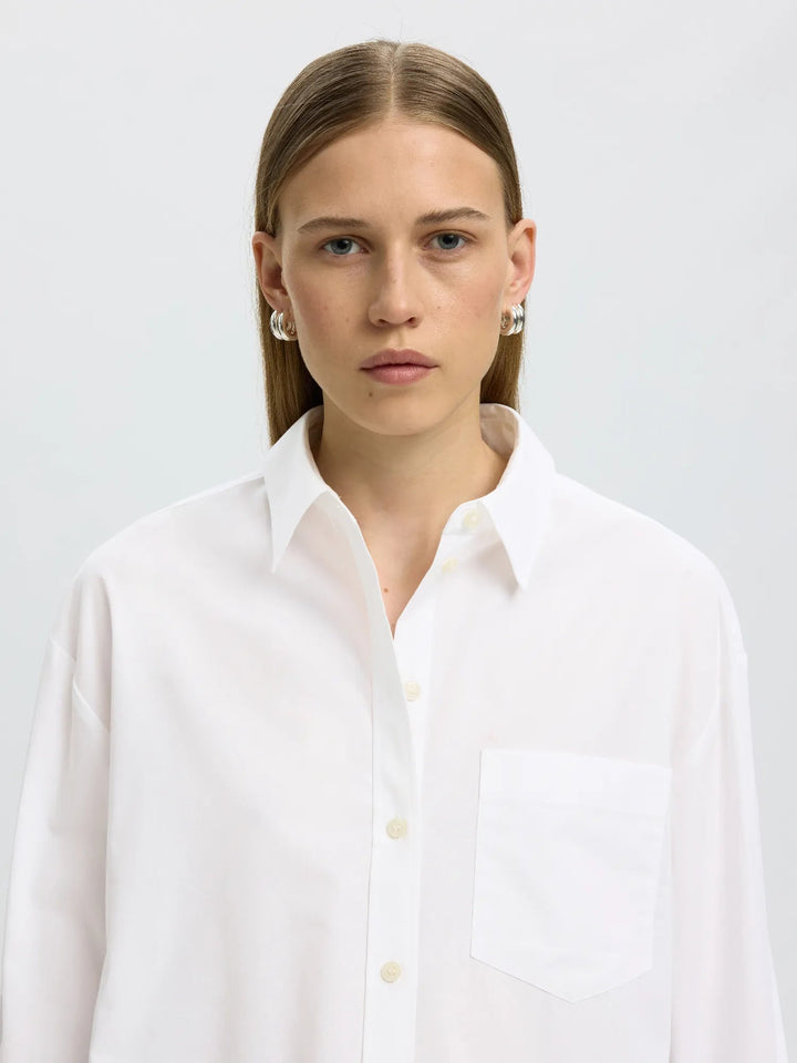 Dannie Ls Oversized Shirt Bright White | Skjorter og bluser | Smuk