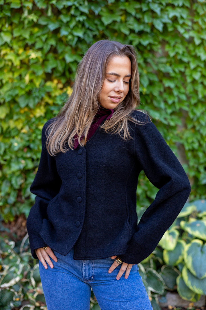 Darla Ls Knit Button Cardigan Black | Genser | Smuk - Dameklær på nett