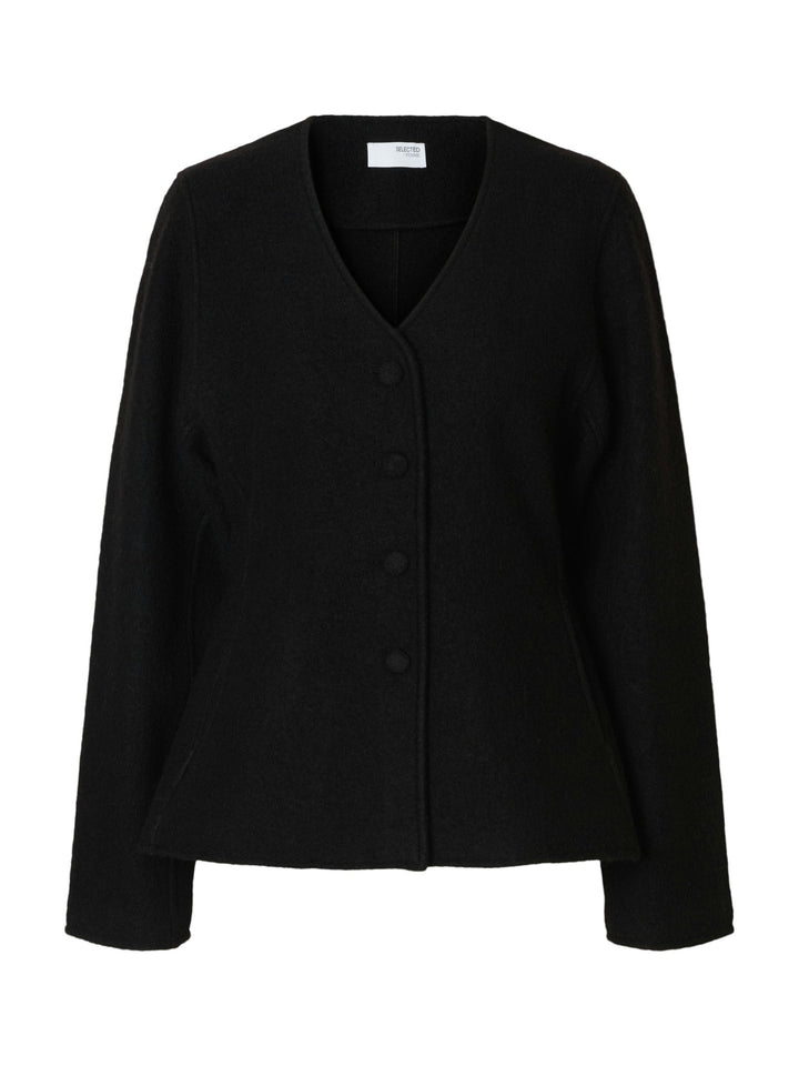 Darla Ls Knit Button Cardigan Black | Genser | Smuk - Dameklær på nett