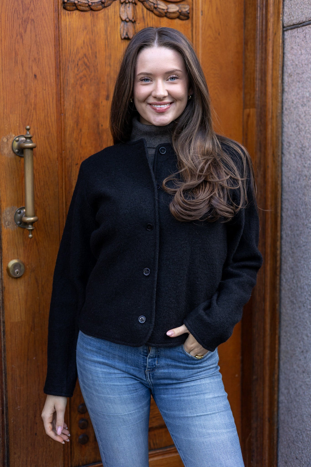 Darla Ls Knit Jacket Black | Yttertøy | Smuk - Dameklær på nett