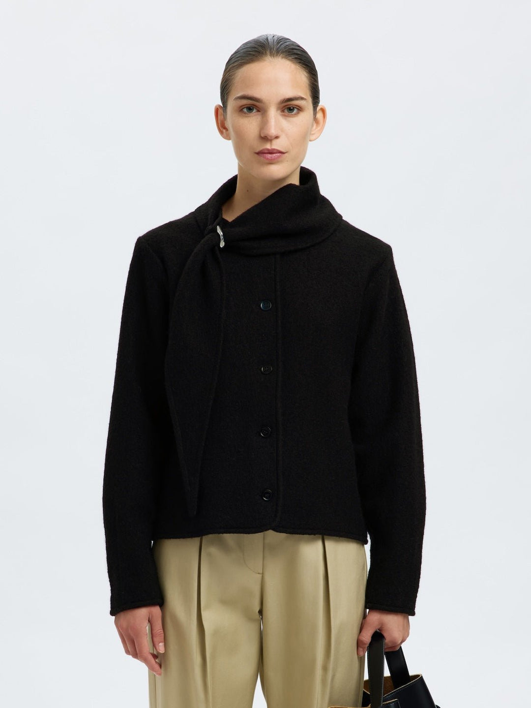 Darla Ls Knit Jacket Black | Yttertøy | Smuk - Dameklær på nett