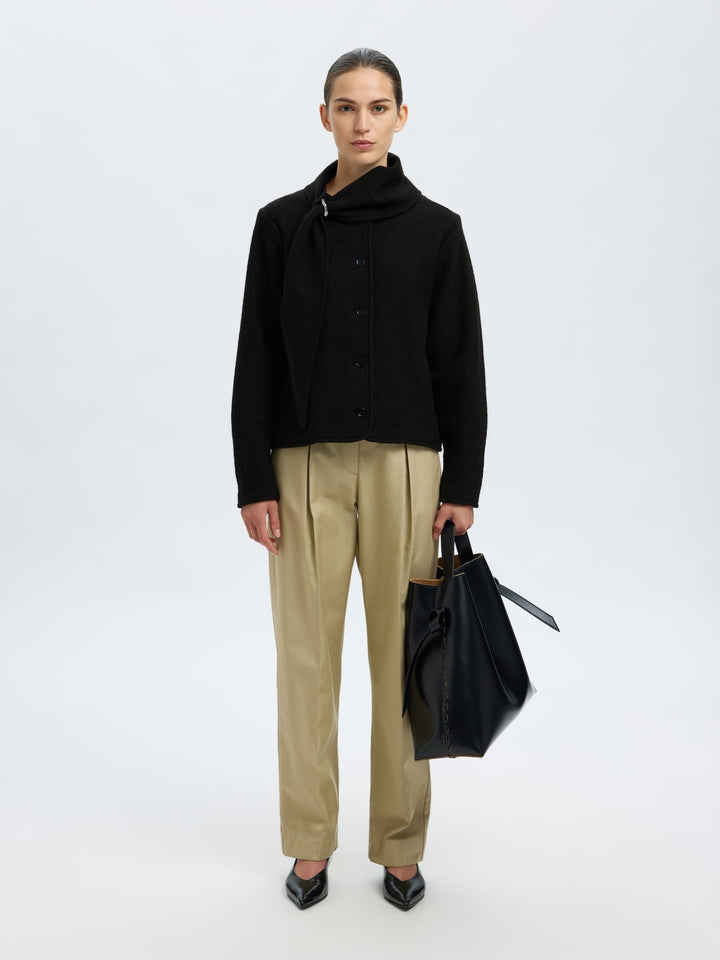 Darla Ls Knit Jacket Black | Yttertøy | Smuk - Dameklær på nett
