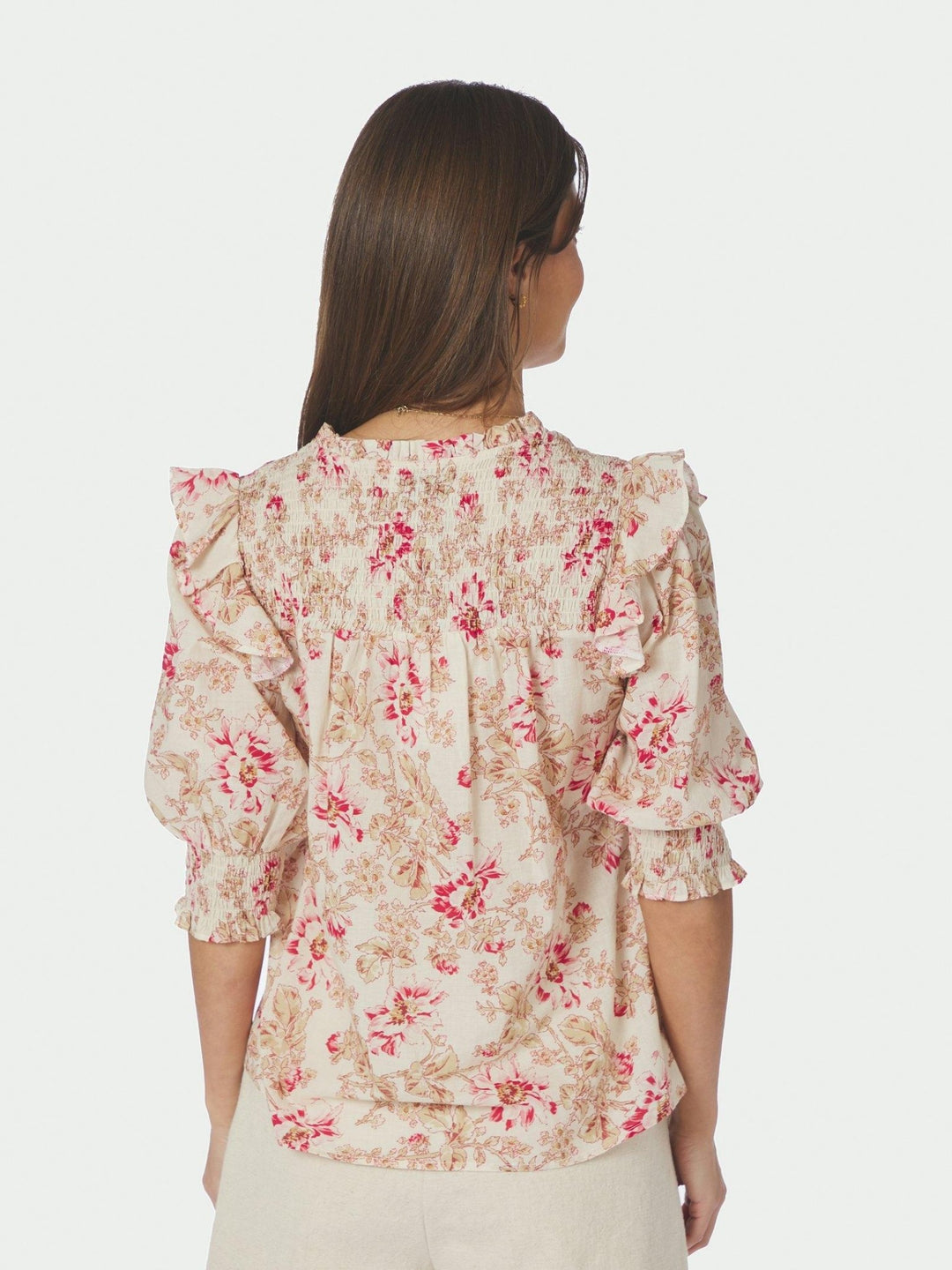 Davina Flower Rose Blouse Rose | Skjorter og bluser | Smuk