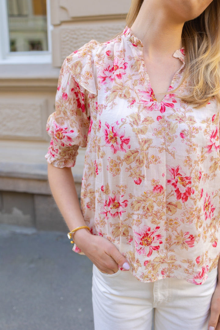 Davina Flower Rose Blouse Rose | Skjorter og bluser | Smuk