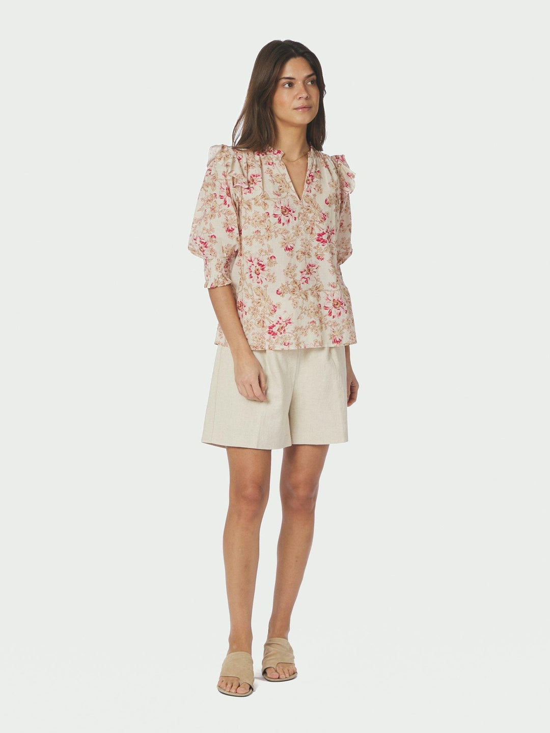 Davina Flower Rose Blouse Rose | Skjorter og bluser | Smuk