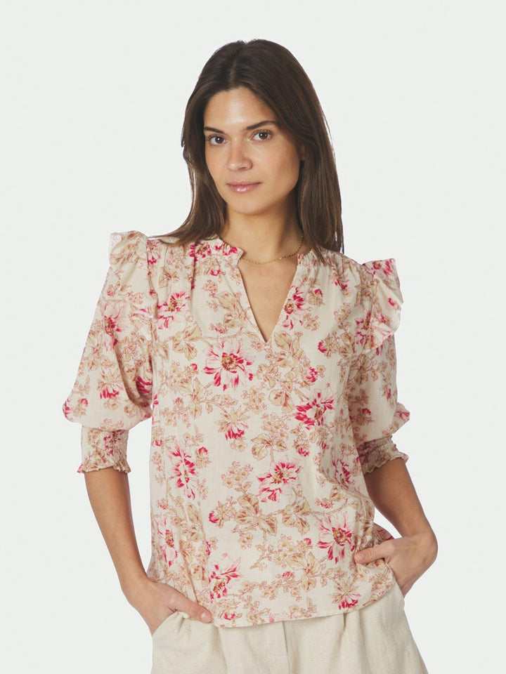 Davina Flower Rose Blouse Rose | Skjorter og bluser | Smuk