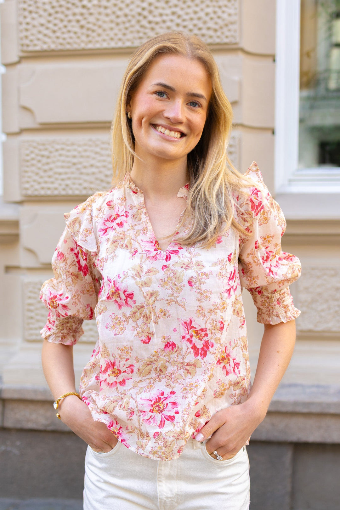 Davina Flower Rose Blouse Rose | Skjorter og bluser | Smuk