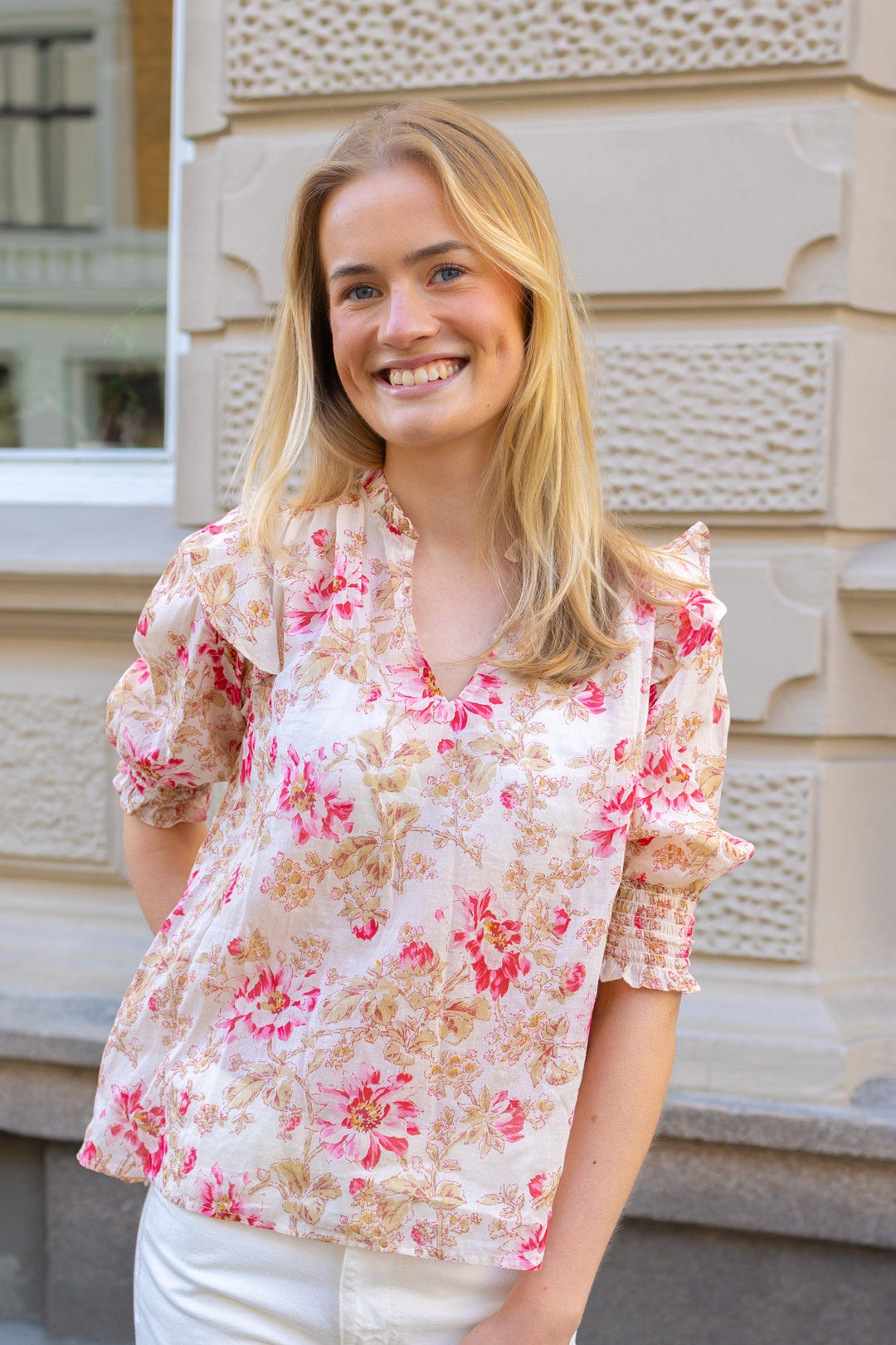 Davina Flower Rose Blouse Rose | Skjorter og bluser | Smuk