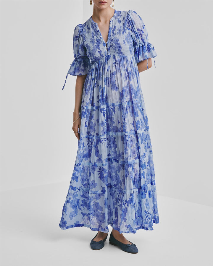 Bohemian Relaxed Dress Sky Blue