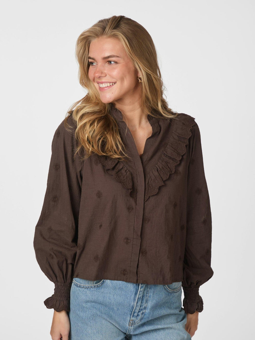 Degas Blouse Dark Brown | Skjorter og bluser | Smuk - Dameklær på nett