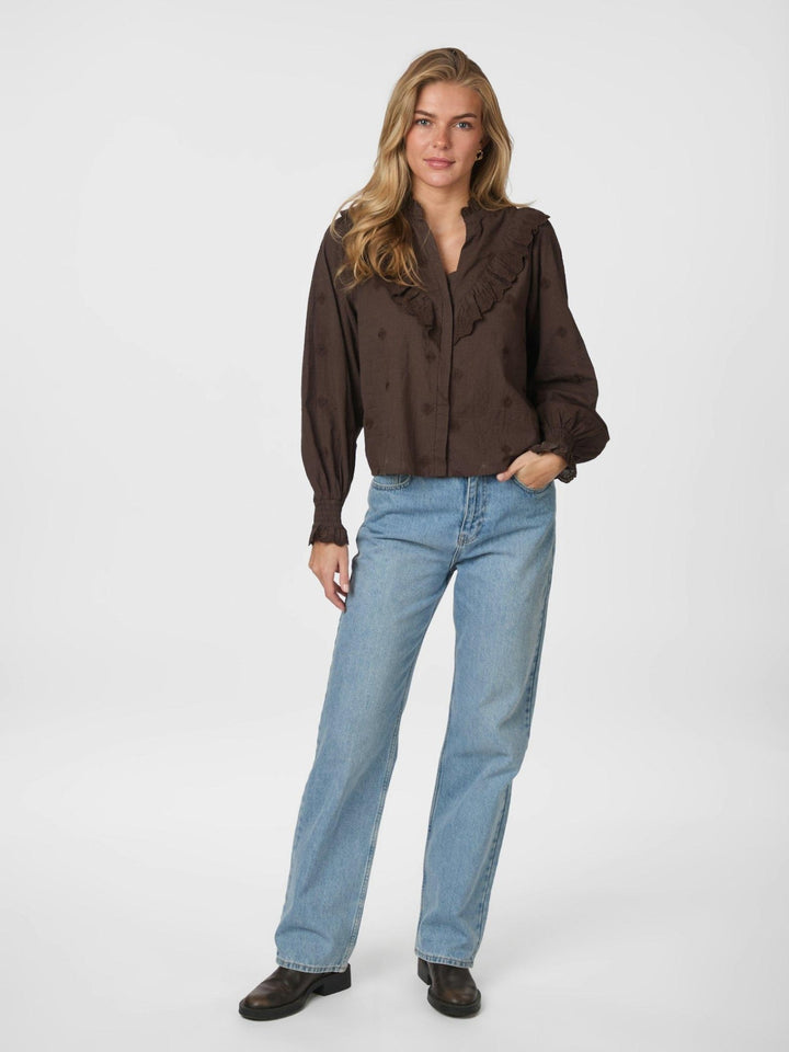 Degas Blouse Dark Brown | Skjorter og bluser | Smuk - Dameklær på nett
