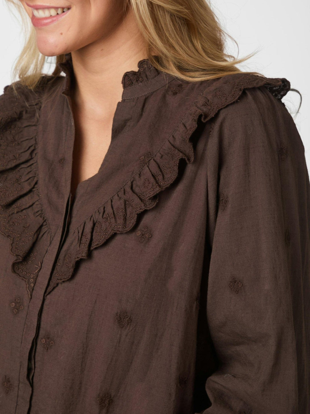 Degas Blouse Dark Brown | Skjorter og bluser | Smuk - Dameklær på nett