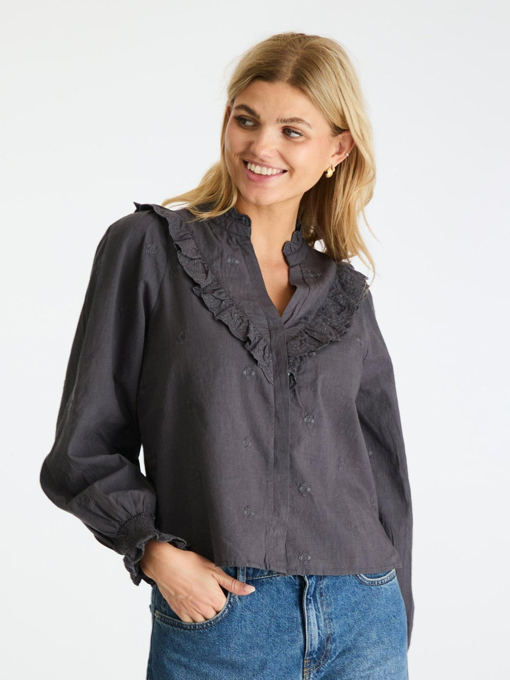 Degas Blouse Dark Grey | Skjorter og bluser | Smuk - Dameklær på nett