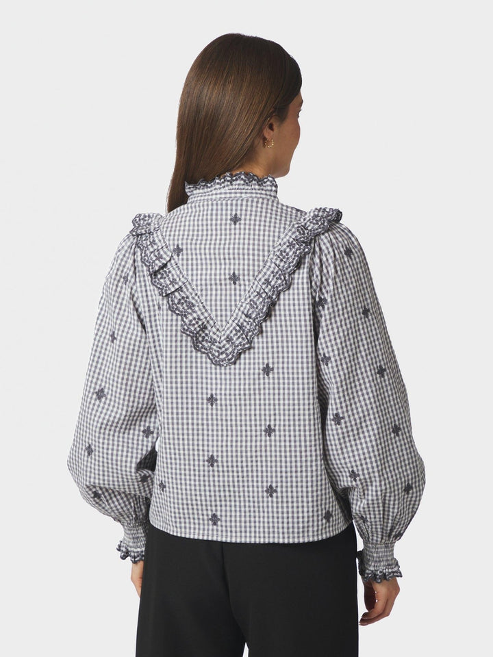Degas Check Blouse Grey | Skjorter og bluser | Smuk