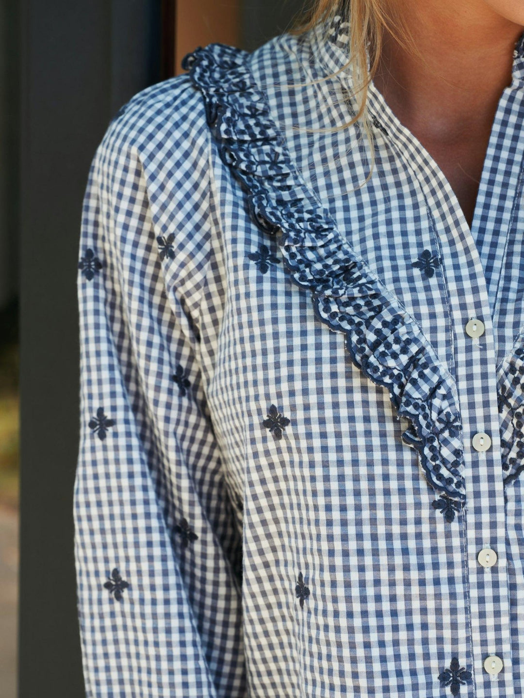 Degas Check Blouse Grey | Skjorter og bluser | Smuk