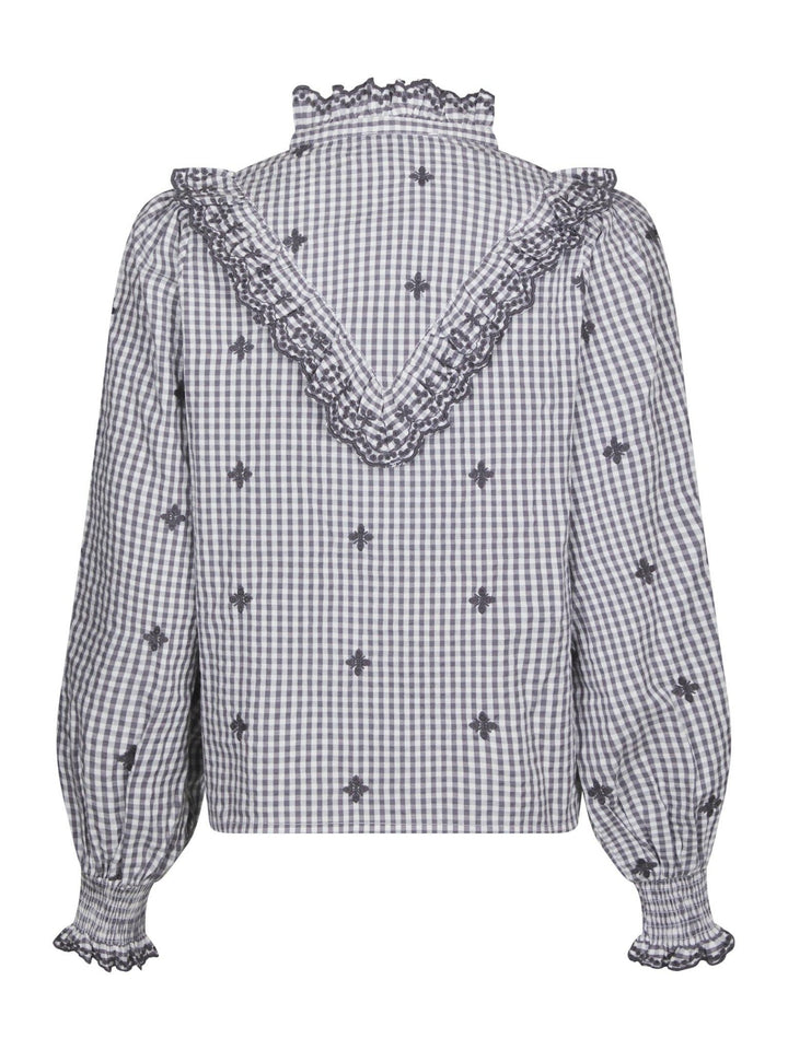 Degas Check Blouse Grey | Skjorter og bluser | Smuk