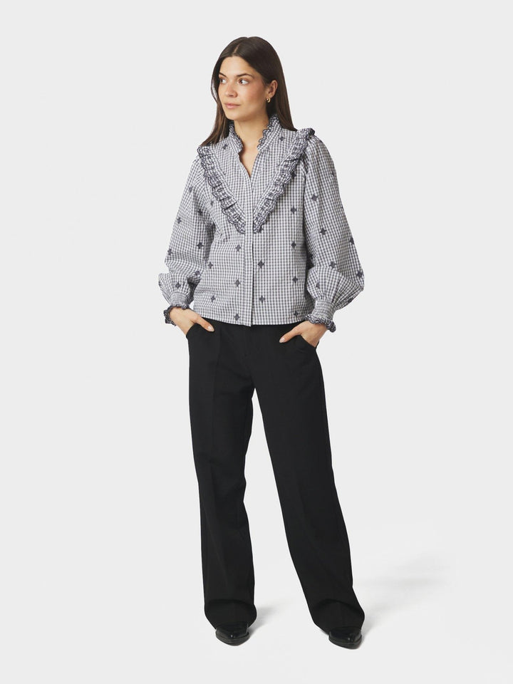 Degas Check Blouse Grey | Skjorter og bluser | Smuk
