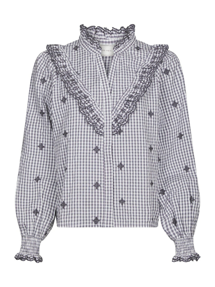 Degas Check Blouse Grey | Skjorter og bluser | Smuk