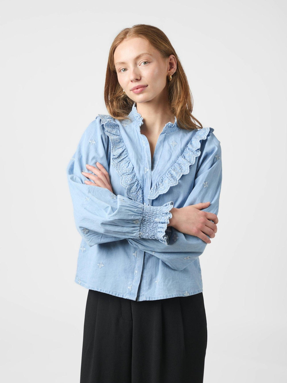 Degas Denim Blouse Light Blue | Skjorter og bluser | Smuk - Dameklær på nett