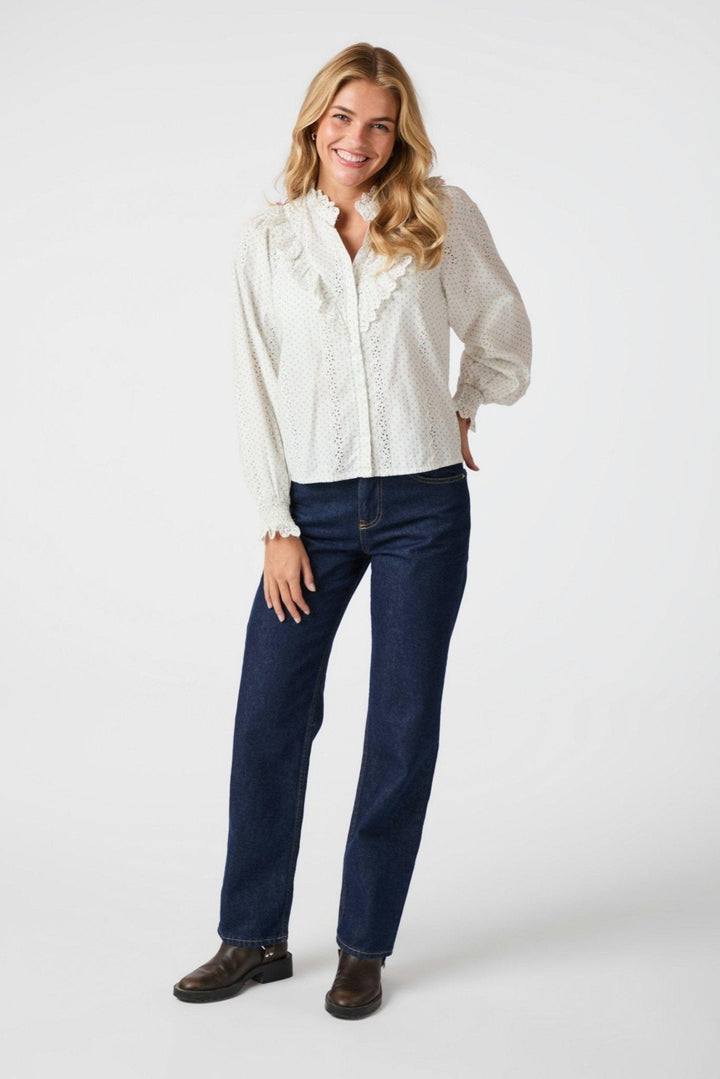 Degas Embroidery Blouse Off White | Skjorter og bluser | Smuk - Dameklær på nett