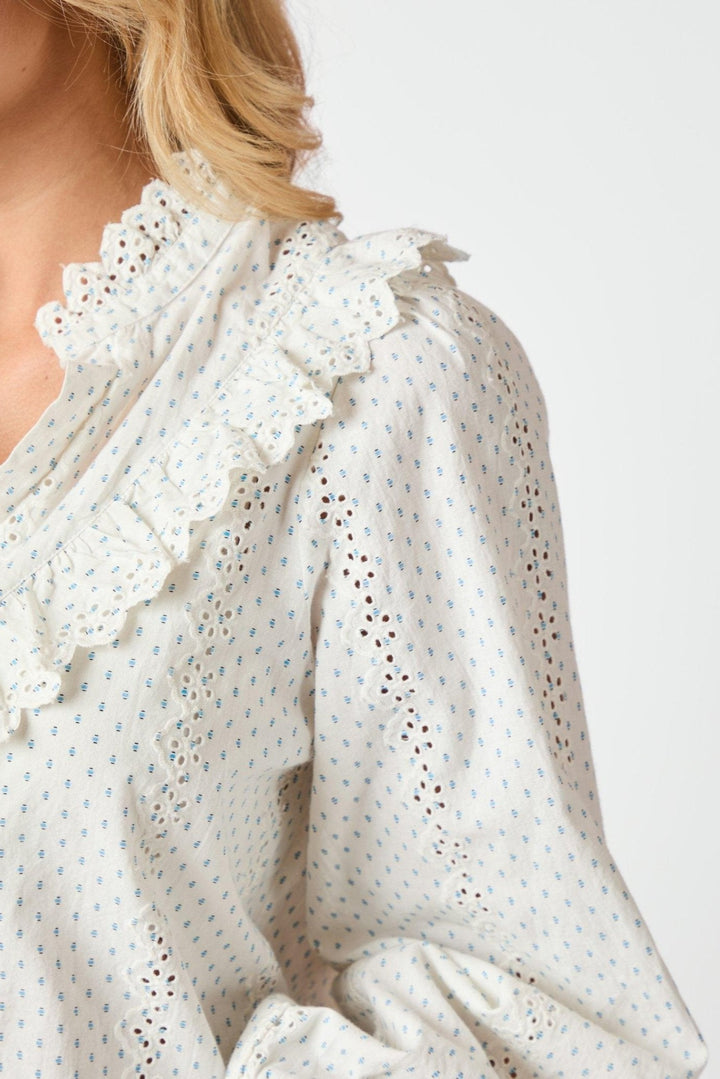 Degas Embroidery Blouse Off White | Skjorter og bluser | Smuk - Dameklær på nett