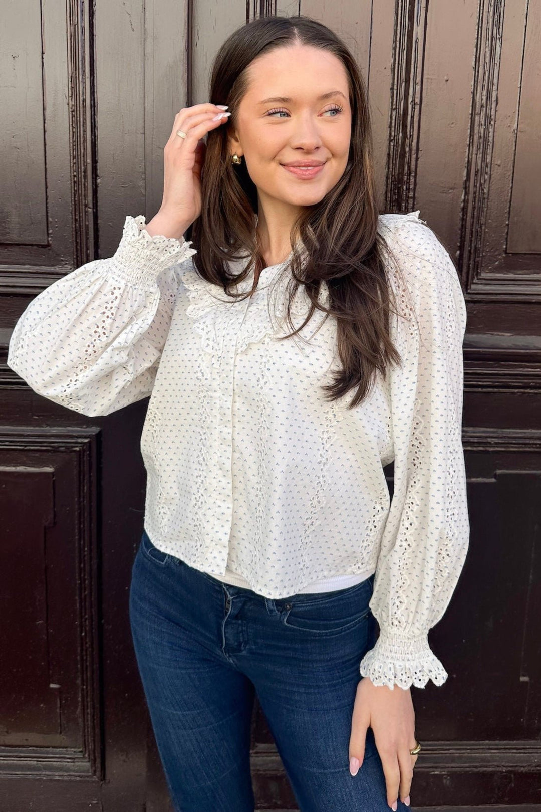 Degas Embroidery Blouse Off White | Skjorter og bluser | Smuk - Dameklær på nett