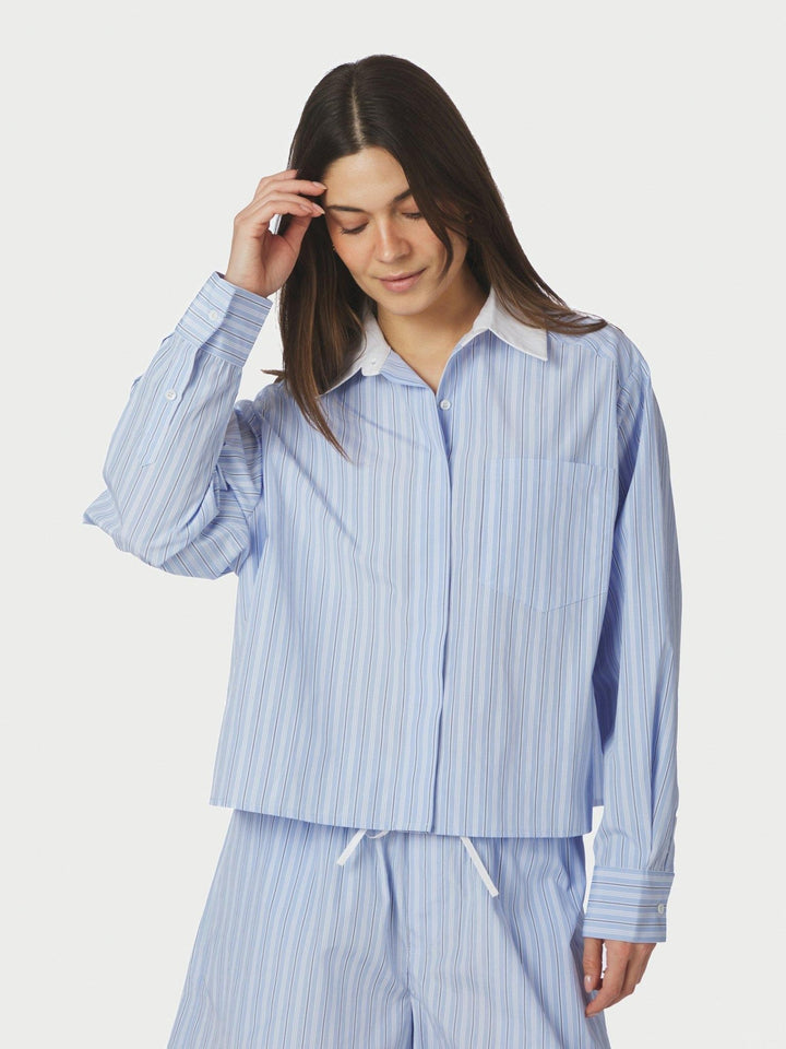 Delfia Stripe Shirt Light Blue Stripe | Skjorter og bluser | Smuk