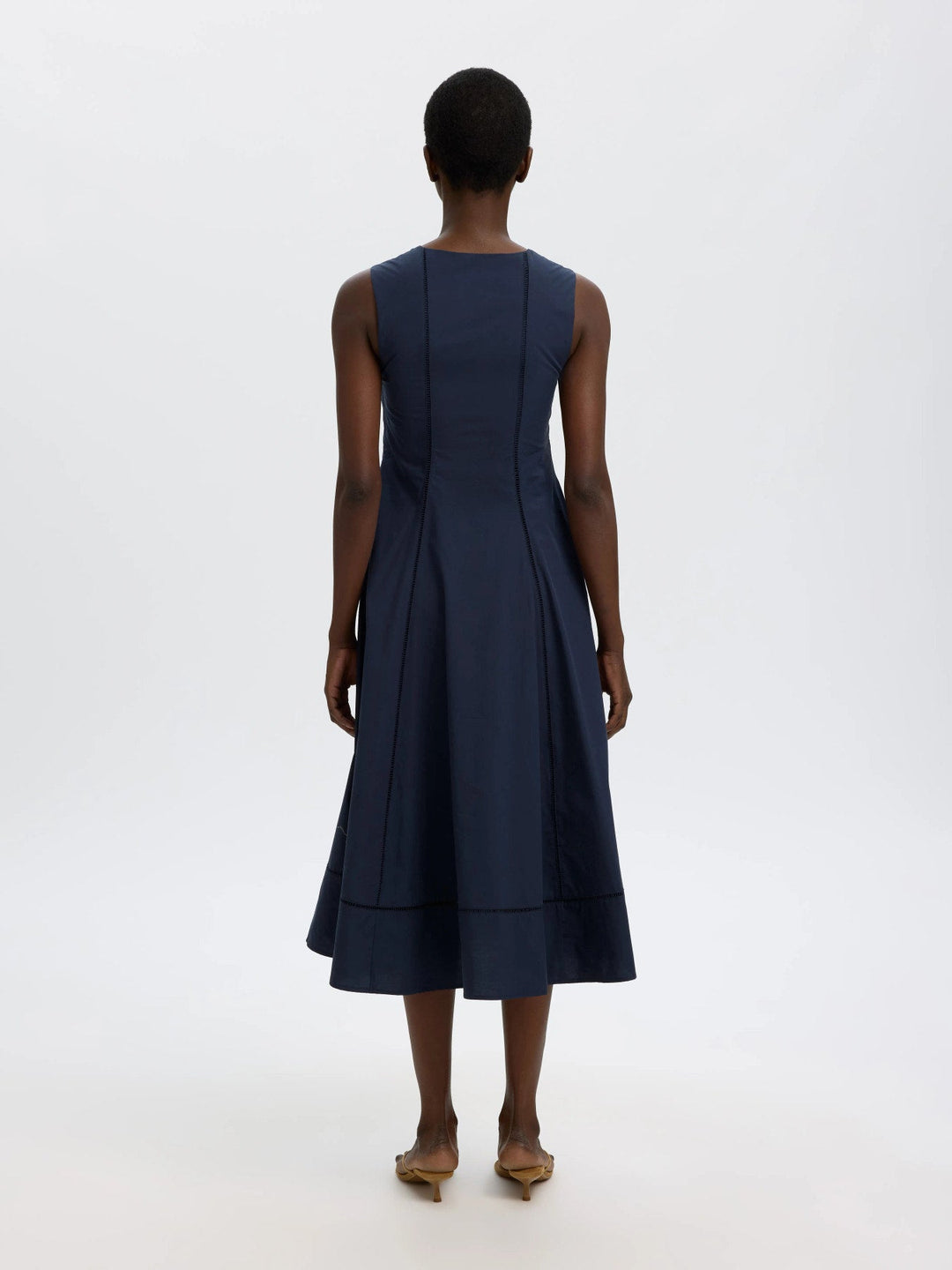 Delia Reg Sl Midi Ladder Stitch Dress Dark Sapphire | Kjoler | Smuk