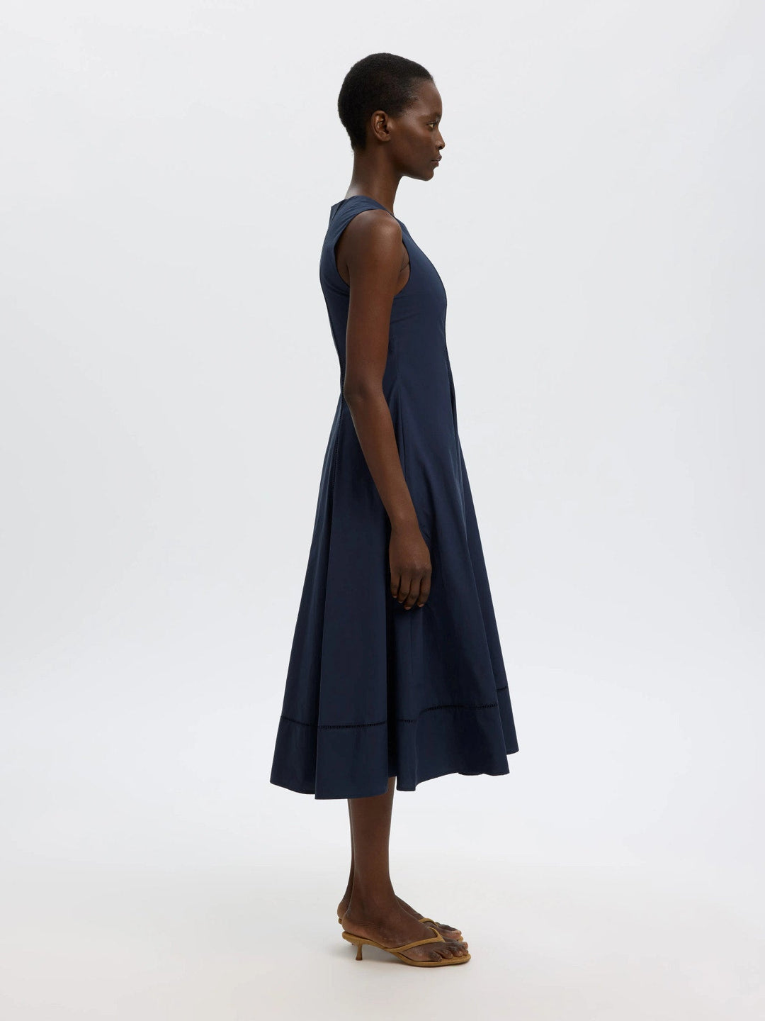 Delia Reg Sl Midi Ladder Stitch Dress Dark Sapphire | Kjoler | Smuk