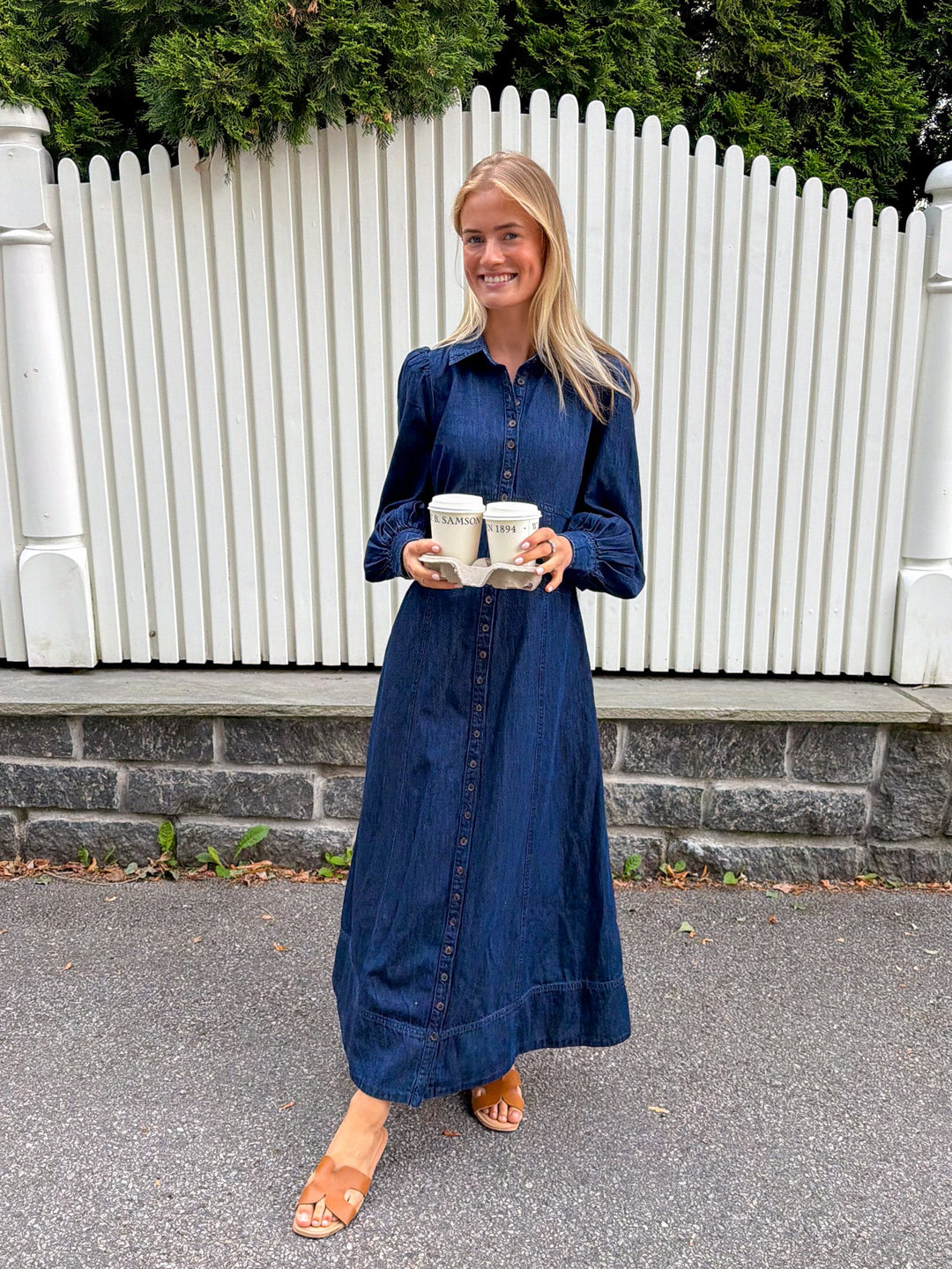 Denim Button-Down Dress Denim Blue | Kjoler | Smuk