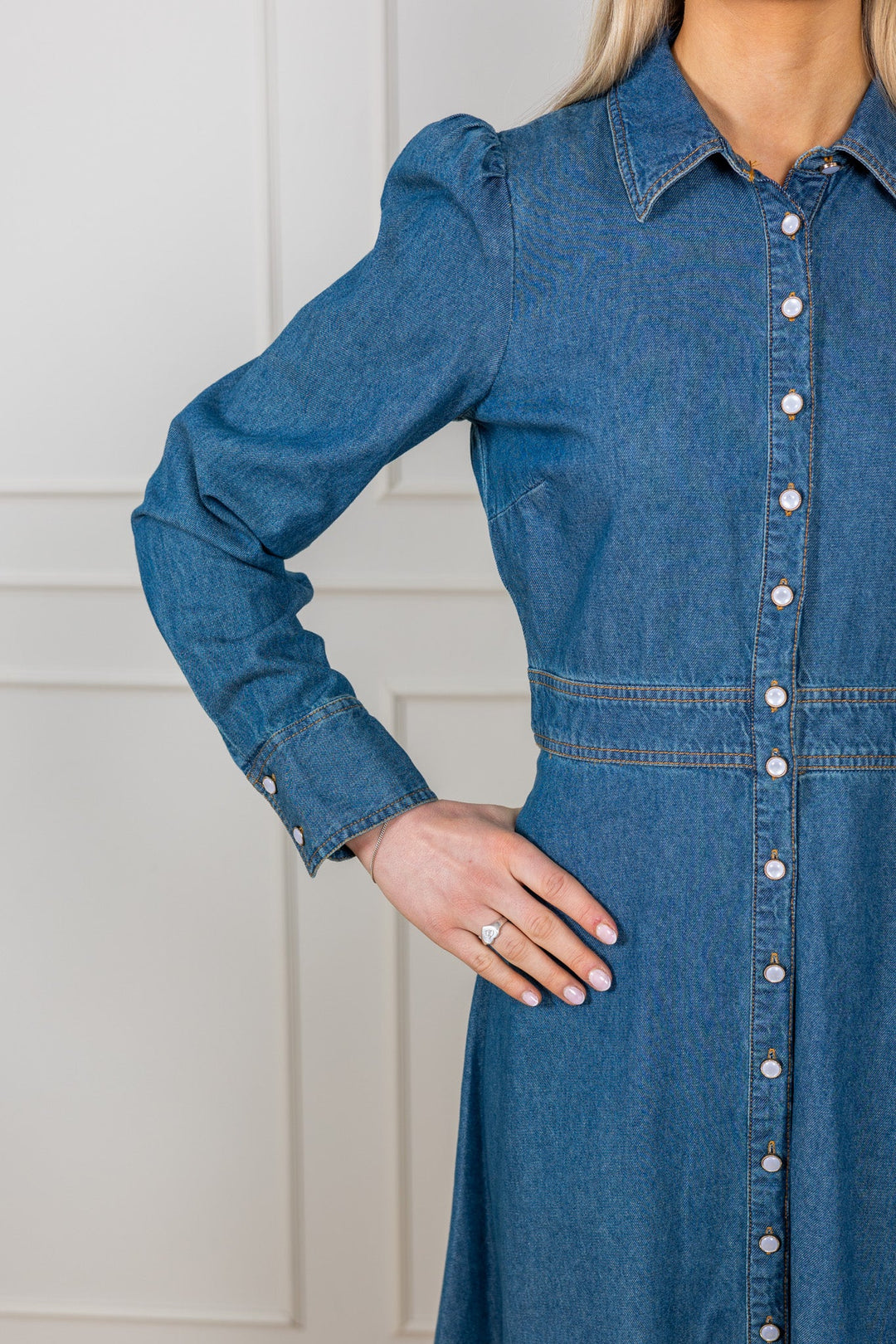 Denim Button - Down Dress French Blue | Kjoler | Smuk