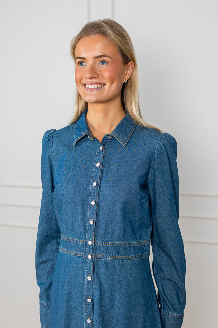Denim Button - Down Dress French Blue | Kjoler | Smuk