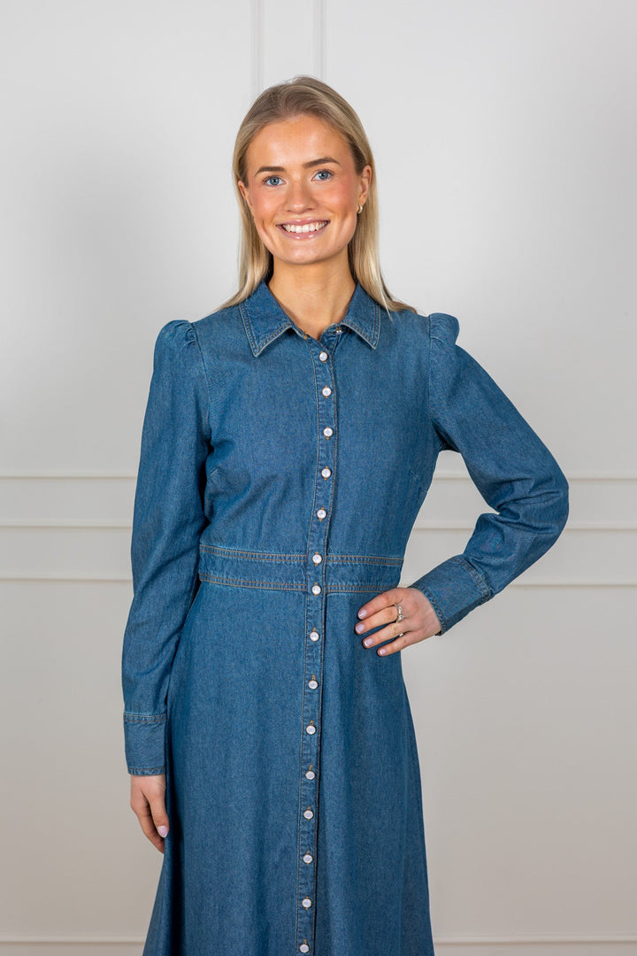 Denim Button - Down Dress French Blue | Kjoler | Smuk