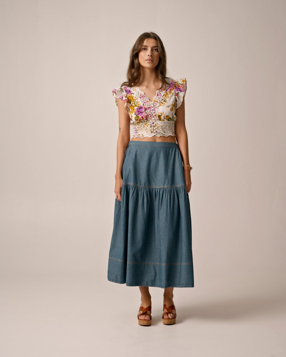 Denim Classic Skirt French Blue | Skjørt | Smuk - Dameklær på nett