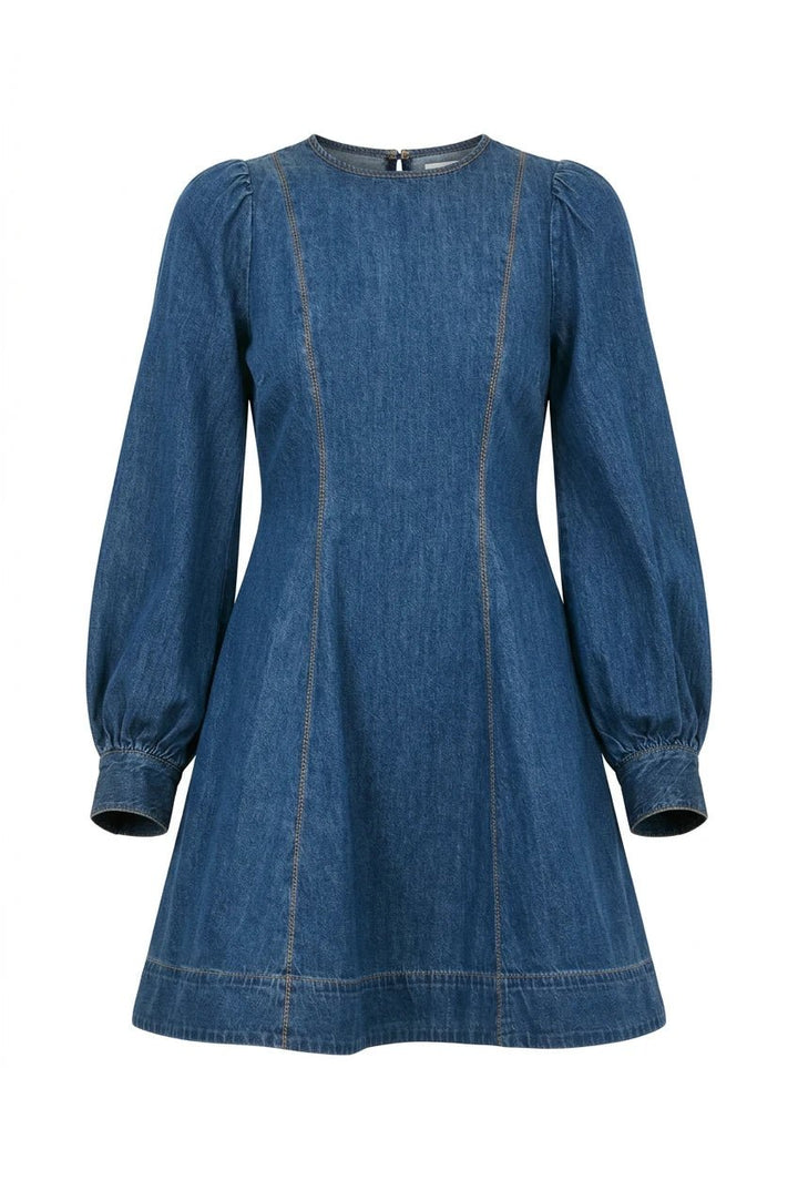 Denim Fitted Dress French Blue | Kjoler | Smuk