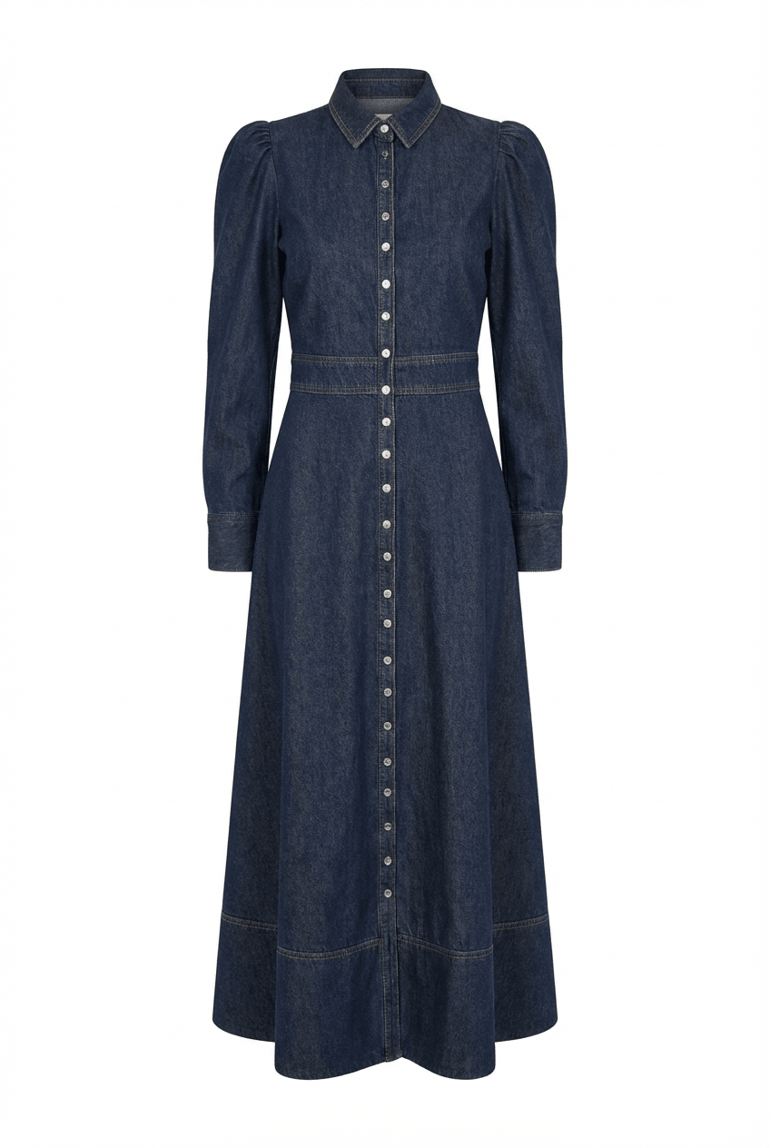 Denim Maxi Dress Dark Blue | Kjoler | Smuk