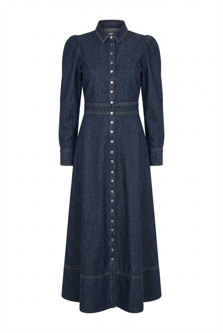 Denim Maxi Dress Dark Blue | Kjoler | Smuk