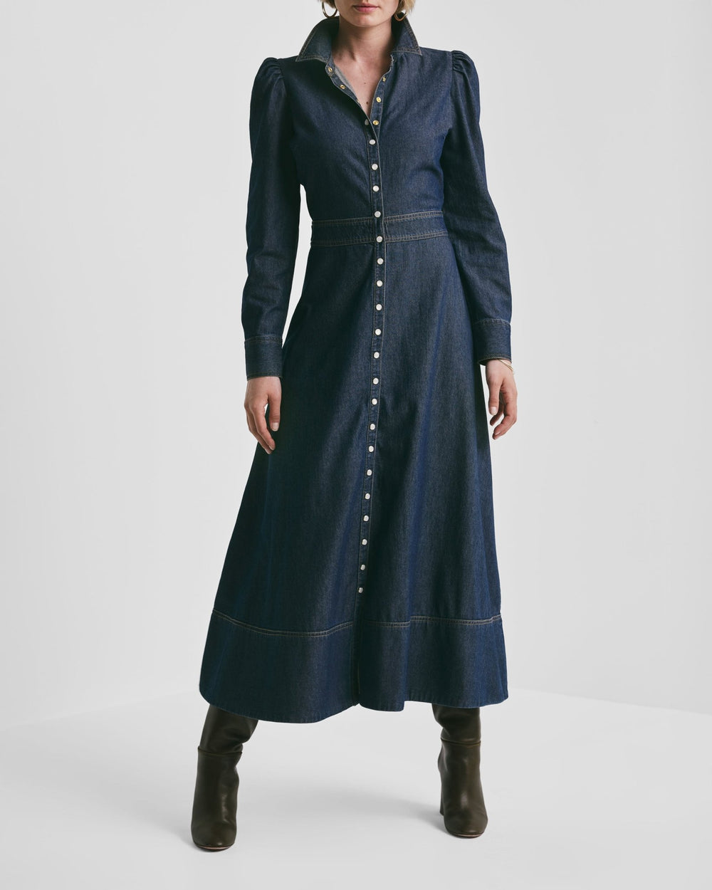 Denim Maxi Dress Dark Blue | Kjoler | Smuk - Dameklær på nett