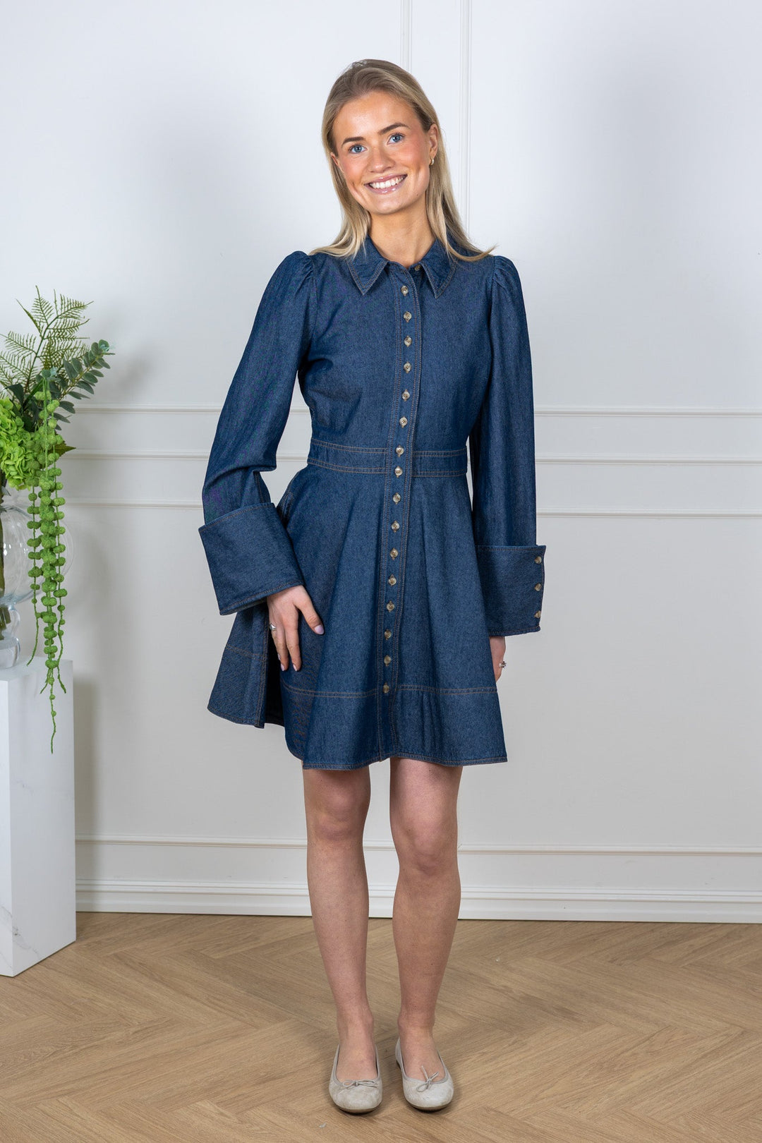 Denim Mini Dress Dark Blue | Kjoler | Smuk