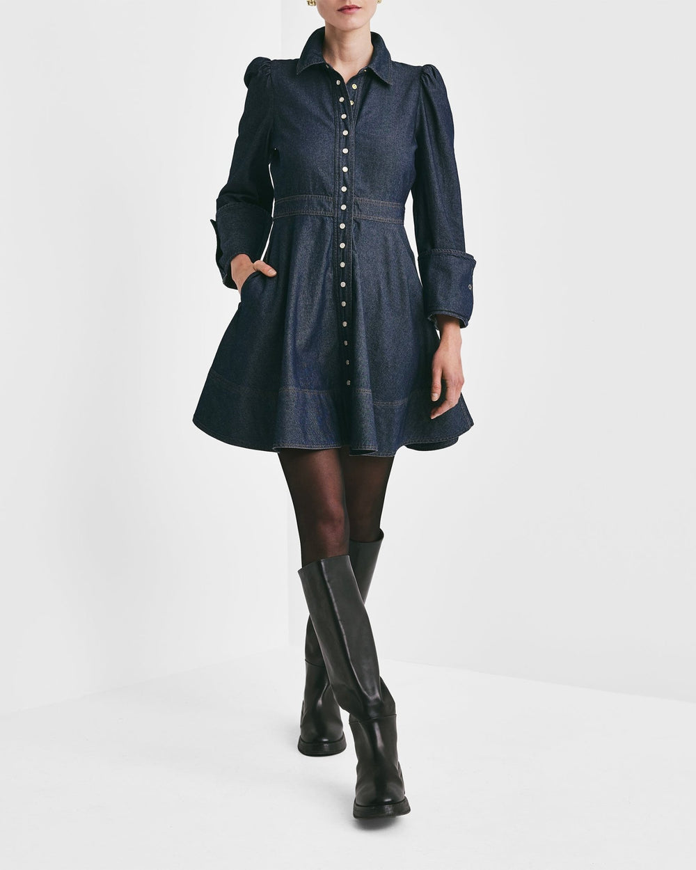 Denim Mini Dress Dark Blue | Kjoler | Smuk - Dameklær på nett