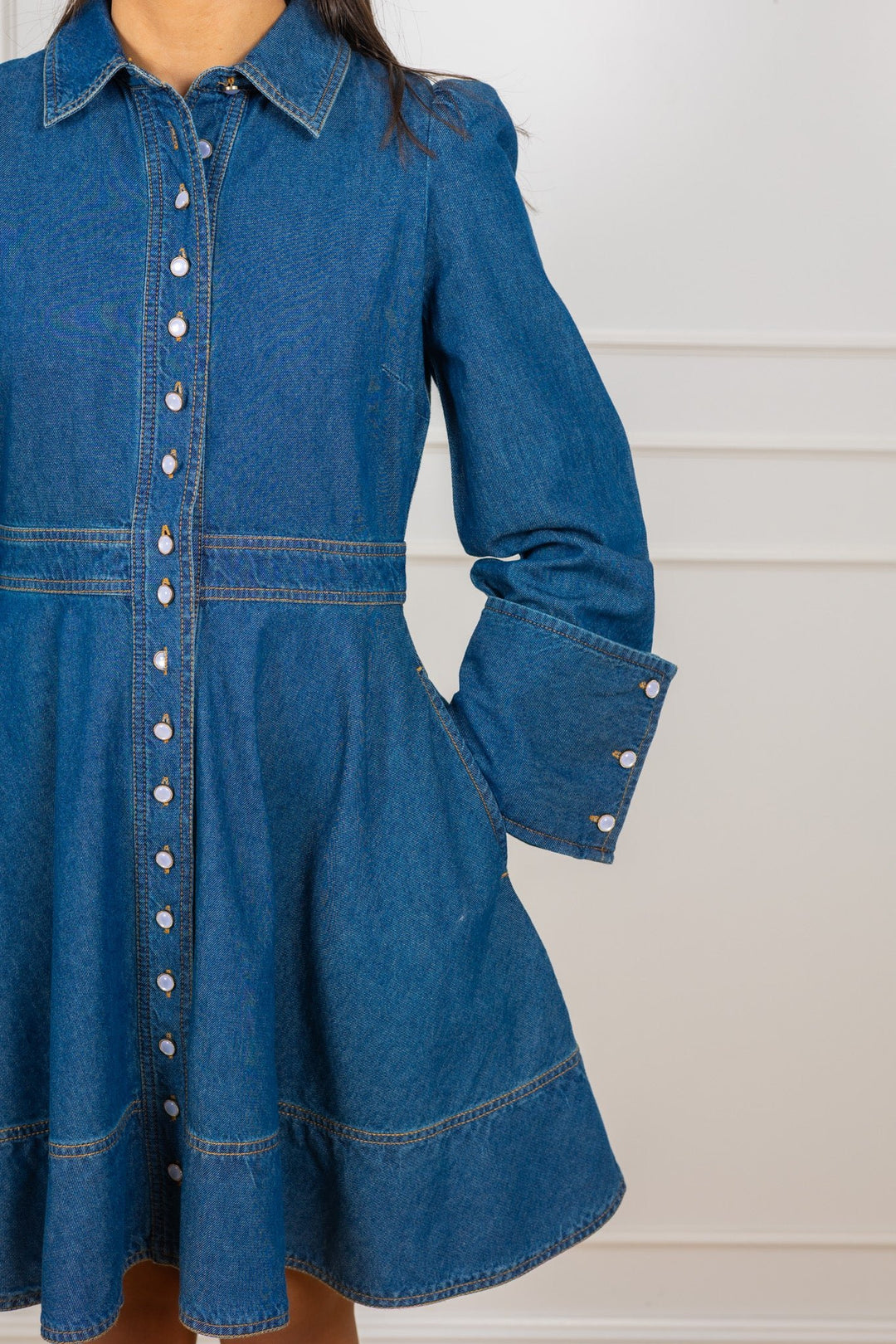 Denim Mini Dress French Blue | Kjoler | Smuk