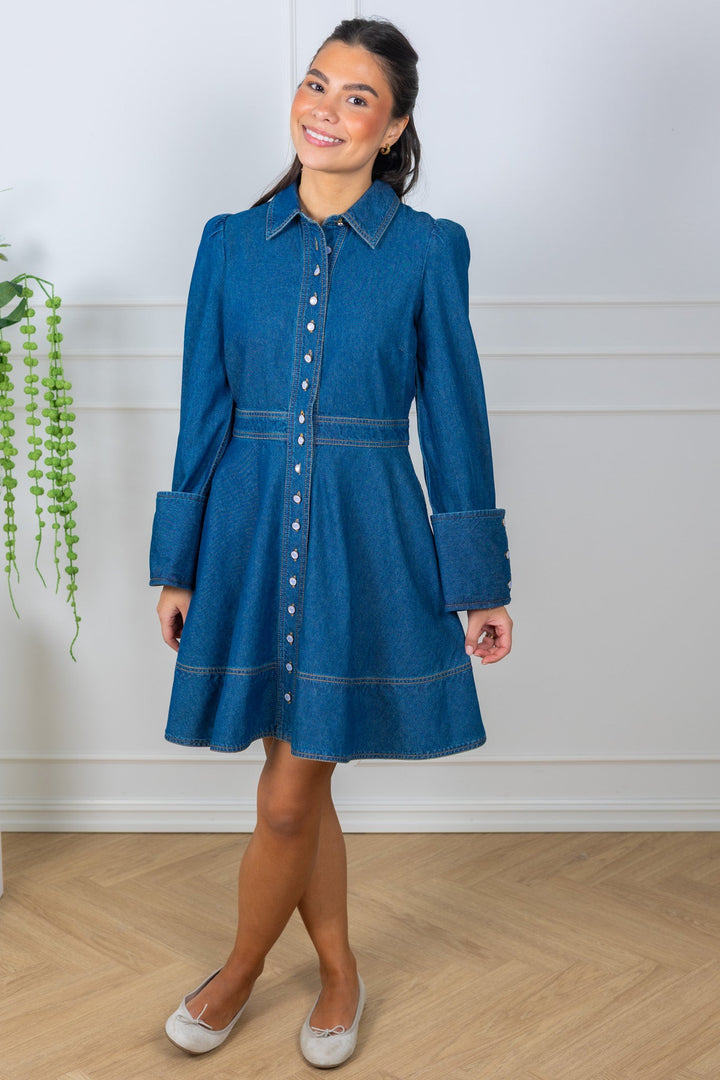 Denim Mini Dress French Blue | Kjoler | Smuk