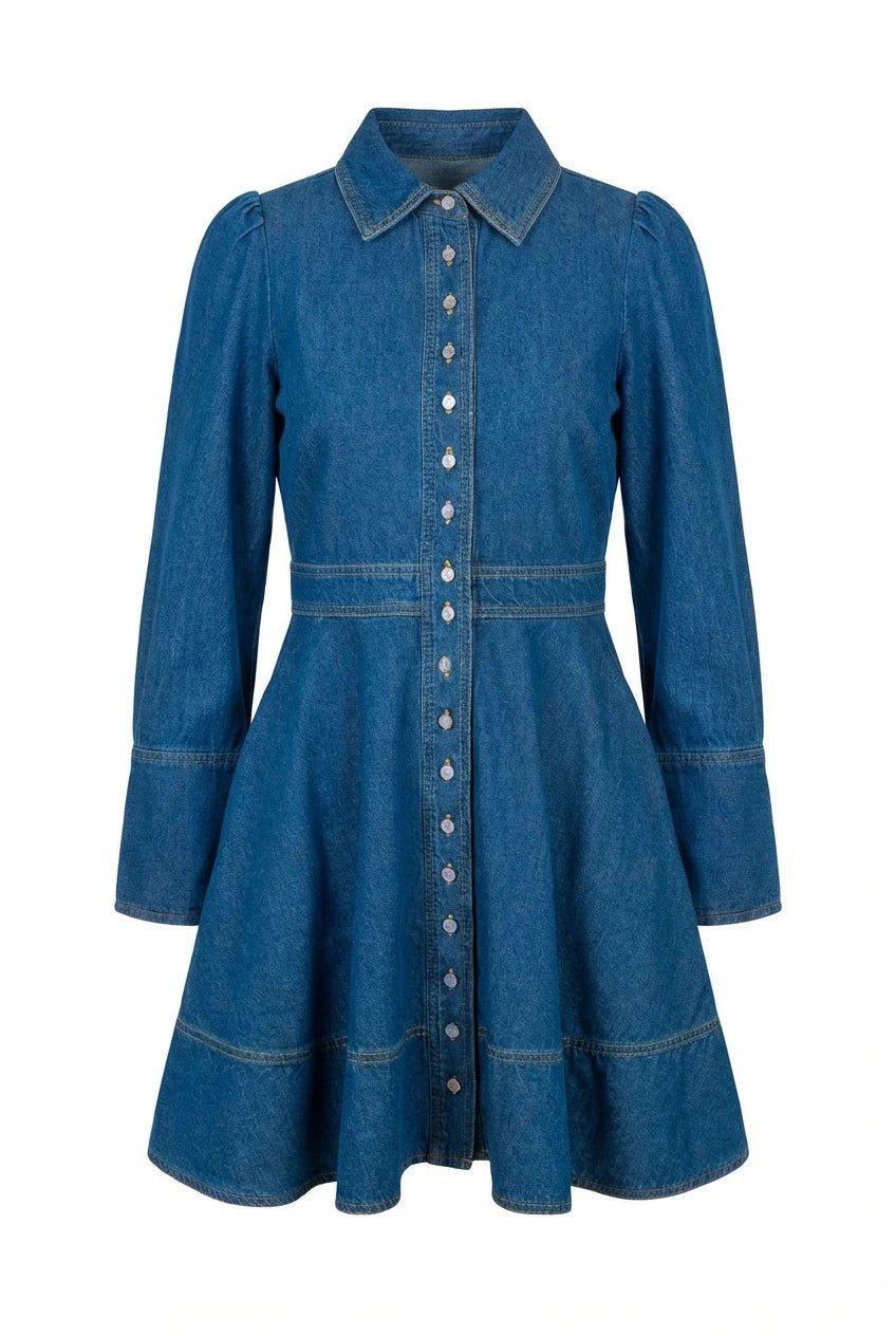 Denim Mini Dress French Blue | Kjoler | Smuk