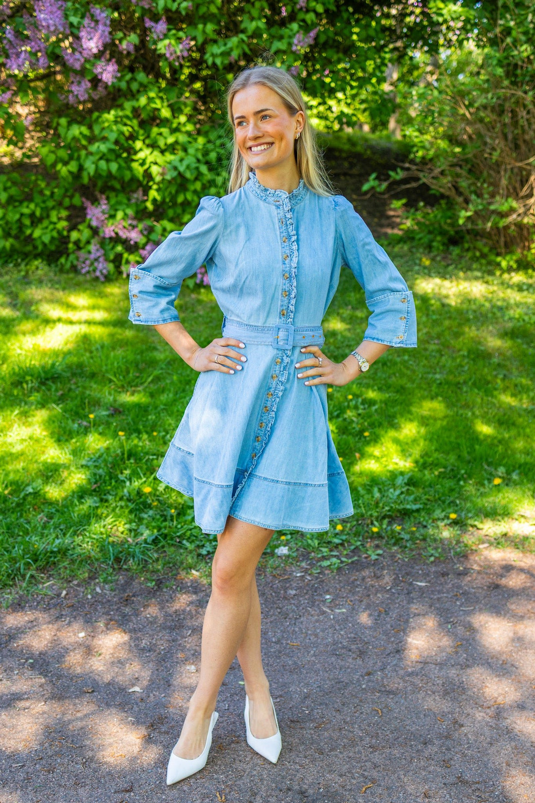 Denim Mini Dress Light Blue | Kjoler | Smuk