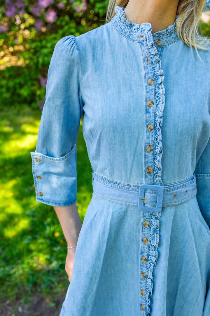 Denim Mini Dress Light Blue | Kjoler | Smuk