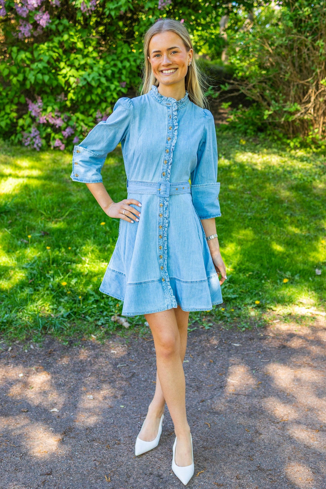 Denim Mini Dress Light Blue | Kjoler | Smuk