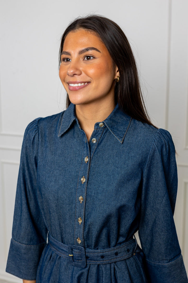 Denim Shirt Dress Dark Blue | Kjoler | Smuk - Dameklær på nett