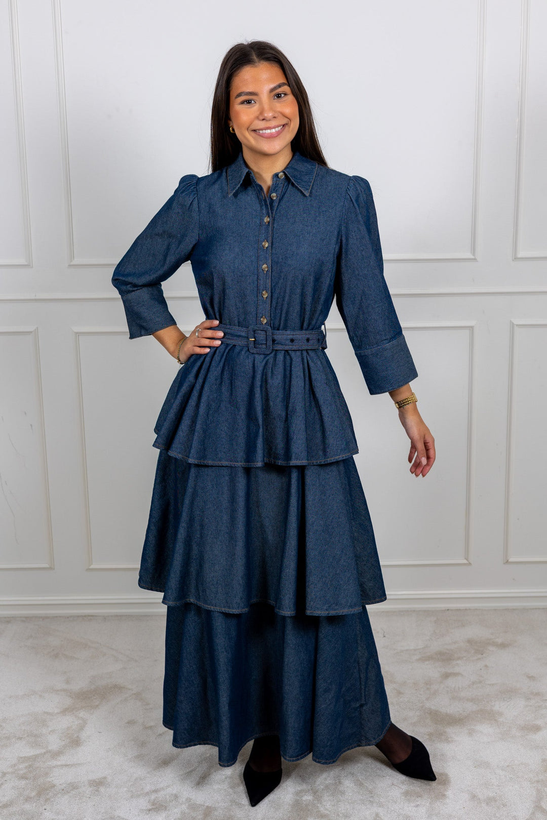 Denim Shirt Dress Dark Blue | Kjoler | Smuk - Dameklær på nett